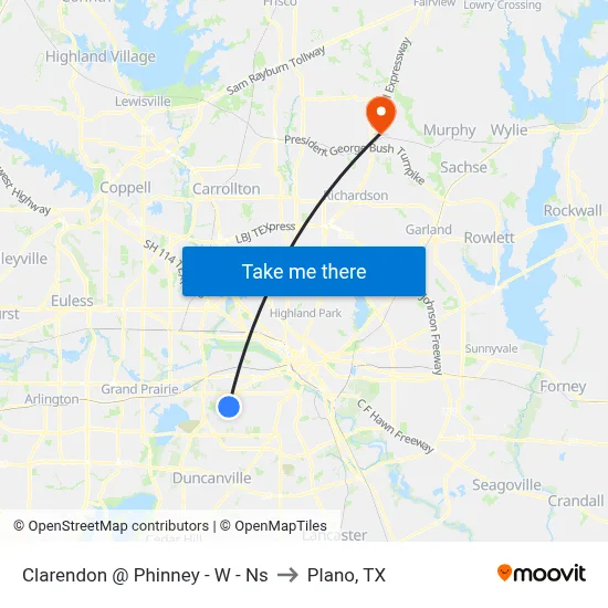 Clarendon @ Phinney - W - Ns to Plano, TX map