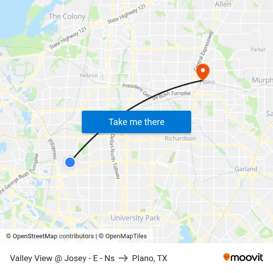 Valley View @ Josey - E - Ns to Plano, TX map