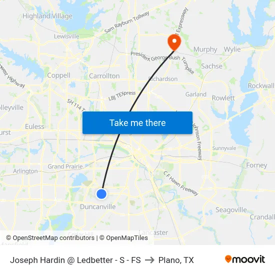 Joseph Hardin @ Ledbetter - S - FS to Plano, TX map
