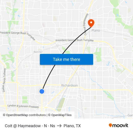 Coit @ Haymeadow - N - Ns to Plano, TX map