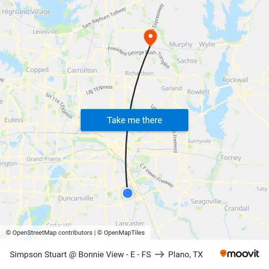 Simpson Stuart @ Bonnie View - E - FS to Plano, TX map
