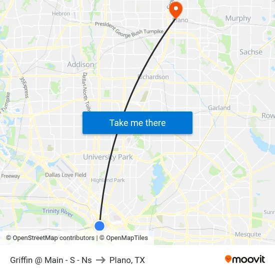 Griffin @ Main - S - Ns to Plano, TX map