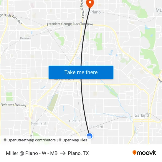Miller @ Plano - W - MB to Plano, TX map