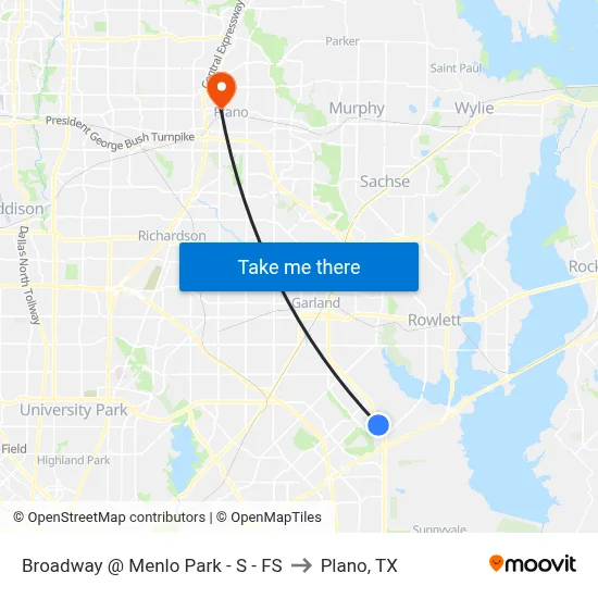 Broadway @ Menlo Park - S - FS to Plano, TX map
