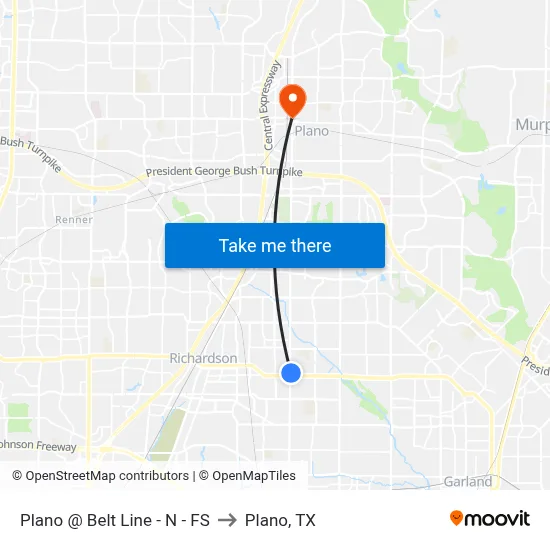 Plano @ Belt Line - N - FS to Plano, TX map
