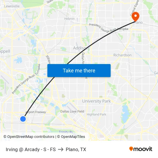 Irving @ Arcady - S - FS to Plano, TX map