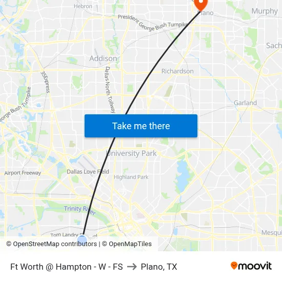 Ft Worth @ Hampton - W - FS to Plano, TX map