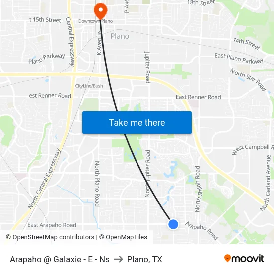 Arapaho @ Galaxie - E - Ns to Plano, TX map