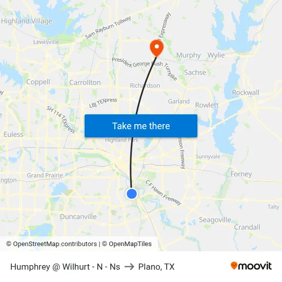 Humphrey @ Wilhurt - N - Ns to Plano, TX map