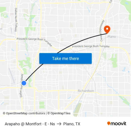 Arapaho @ Montfort - E - Ns to Plano, TX map