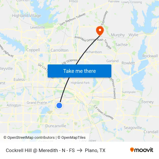 Cockrell Hill @ Meredith - N - FS to Plano, TX map