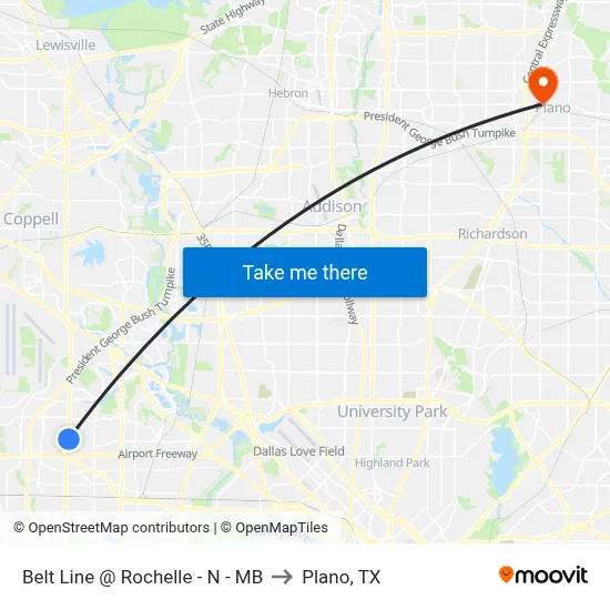 Belt Line @ Rochelle - N - MB to Plano, TX map