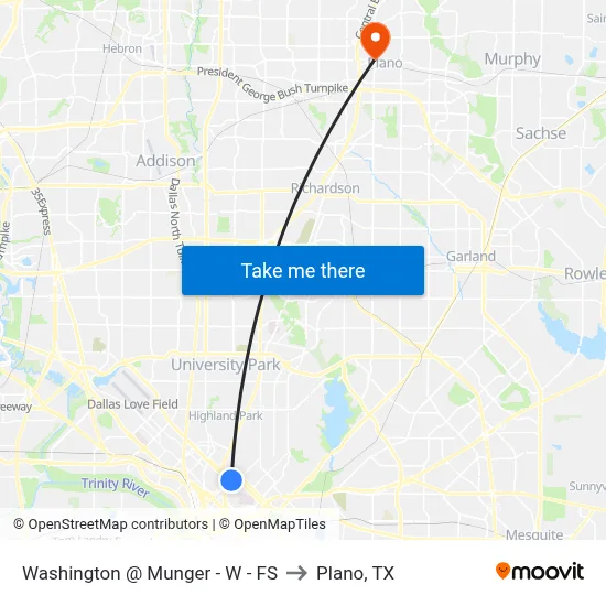 Washington @ Munger - W - FS to Plano, TX map