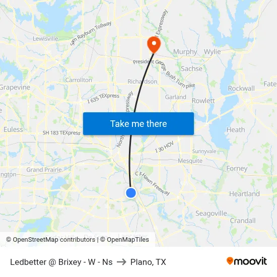 Ledbetter @ Brixey - W - Ns to Plano, TX map