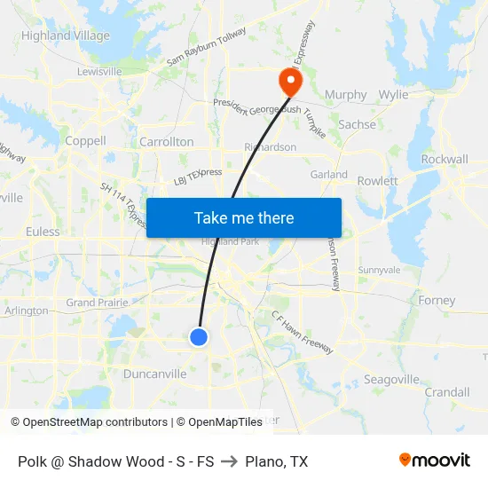 Polk @ Shadow Wood - S - FS to Plano, TX map