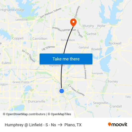 Humphrey @ Linfield - S - Ns to Plano, TX map