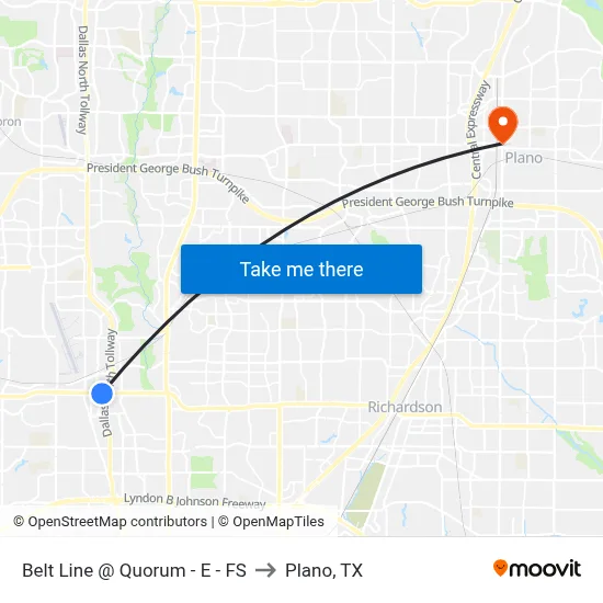 Belt Line @ Quorum - E - FS to Plano, TX map
