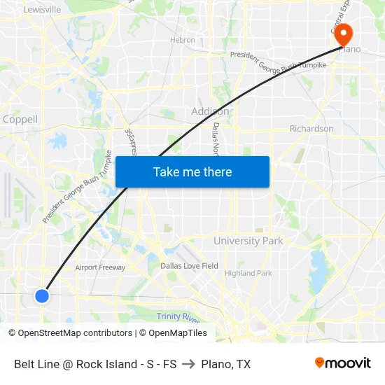 Belt Line @ Rock Island - S - FS to Plano, TX map