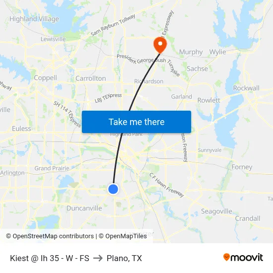 Kiest @ Ih 35 - W - FS to Plano, TX map