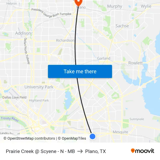 Prairie Creek @ Scyene - N - MB to Plano, TX map