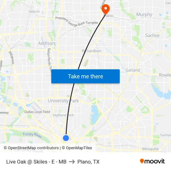 Live Oak @ Skiles - E - MB to Plano, TX map