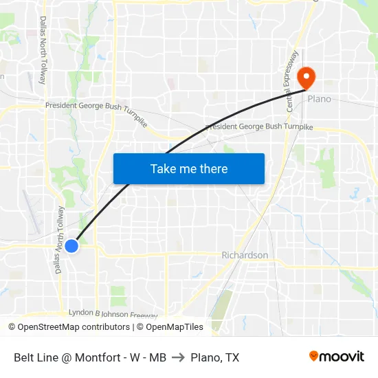 Belt Line @ Montfort - W - MB to Plano, TX map