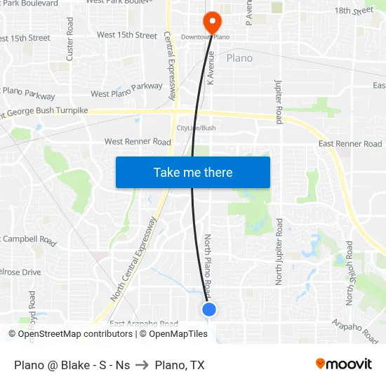 Plano @ Blake - S - Ns to Plano, TX map