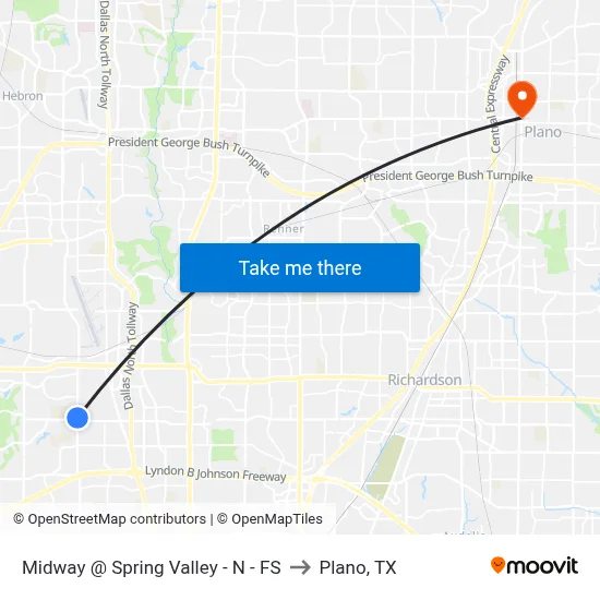 Midway @ Spring Valley - N - FS to Plano, TX map