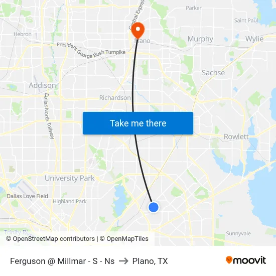 Ferguson @ Millmar - S - Ns to Plano, TX map