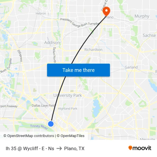Ih 35 @ Wycliff - E - Ns to Plano, TX map
