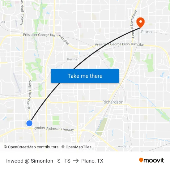 Inwood @ Simonton - S - FS to Plano, TX map