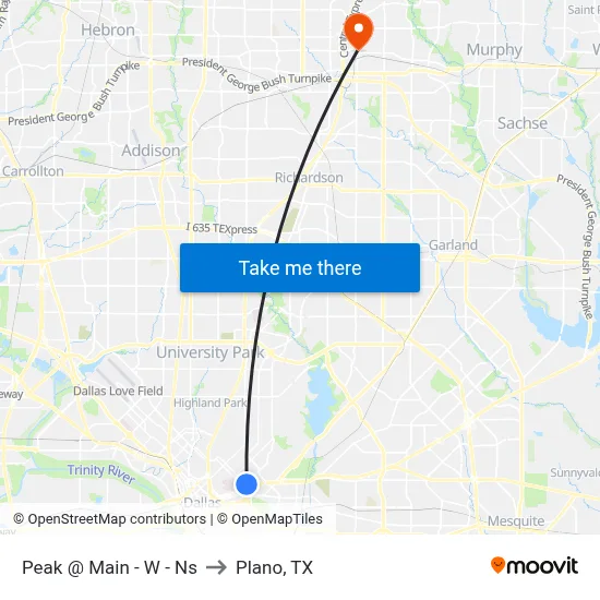 Peak @ Main - W - Ns to Plano, TX map