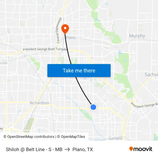 Shiloh @ Belt Line - S - MB to Plano, TX map