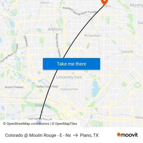 Colorado @ Moulin Rouge - E - Ns to Plano, TX map