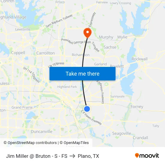 Jim Miller @ Bruton - S - FS to Plano, TX map