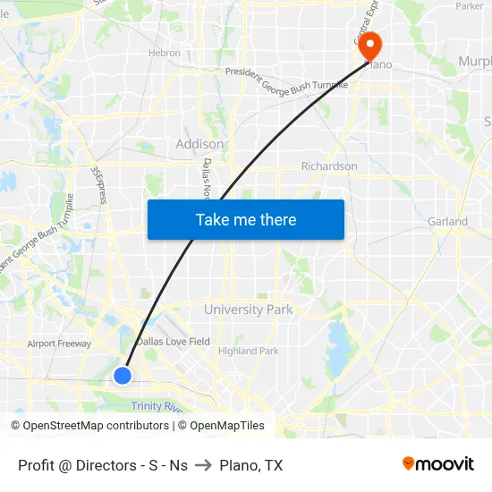 Profit @ Directors - S - Ns to Plano, TX map