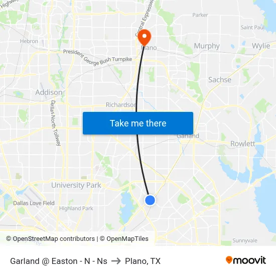 Garland @ Easton - N - Ns to Plano, TX map