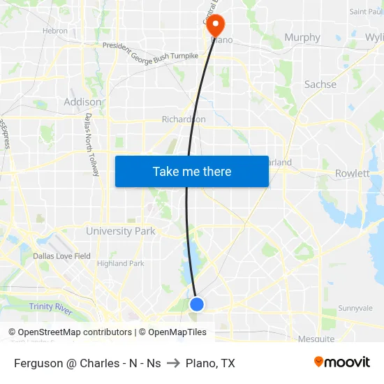 Ferguson @ Charles - N - Ns to Plano, TX map