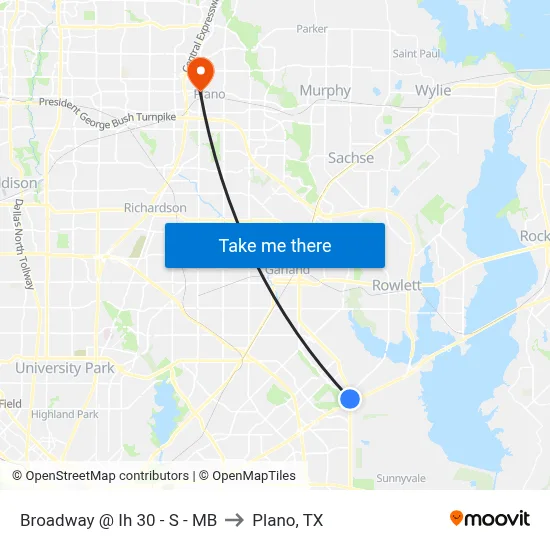 Broadway @ Ih 30 - S - MB to Plano, TX map