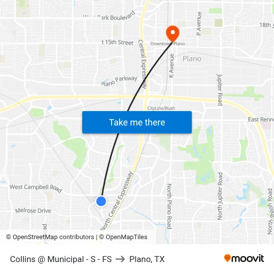 Collins @ Municipal - S - FS to Plano, TX map