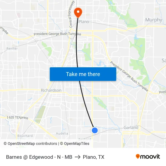 Barnes @ Edgewood - N - MB to Plano, TX map