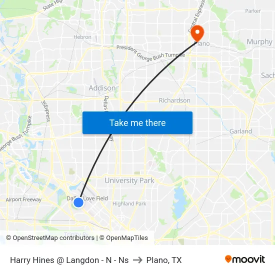 Harry Hines @ Langdon - N - Ns to Plano, TX map
