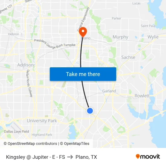 Kingsley @ Jupiter - E - FS to Plano, TX map