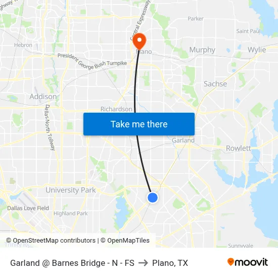 Garland @ Barnes Bridge - N - FS to Plano, TX map