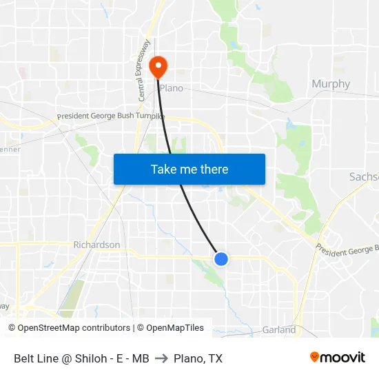 Belt Line @ Shiloh - E - MB to Plano, TX map
