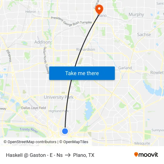 Haskell @ Gaston - E - Ns to Plano, TX map