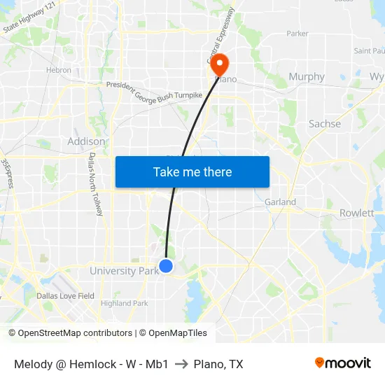 Melody @ Hemlock - W - Mb1 to Plano, TX map