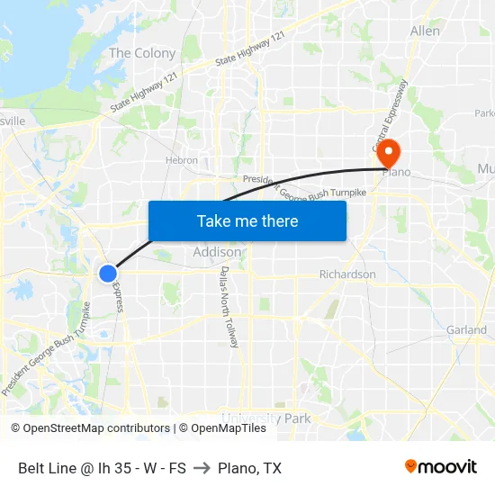 Belt Line @ Ih 35 - W - FS to Plano, TX map