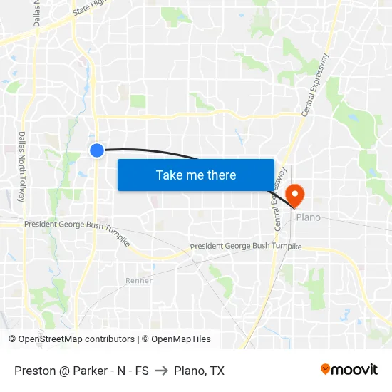 Preston @ Parker - N - FS to Plano, TX map