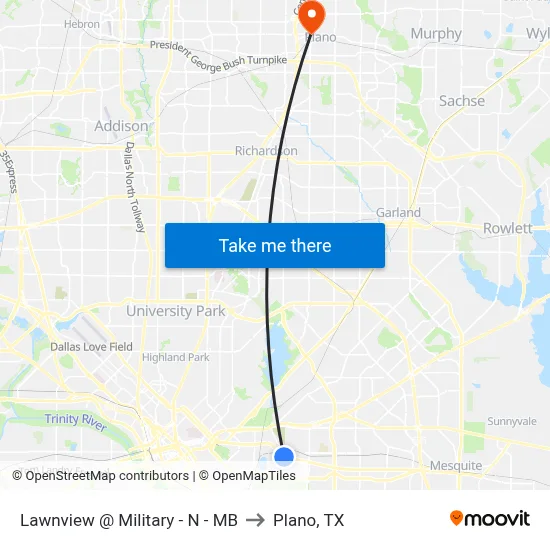 Lawnview @ Military - N - MB to Plano, TX map